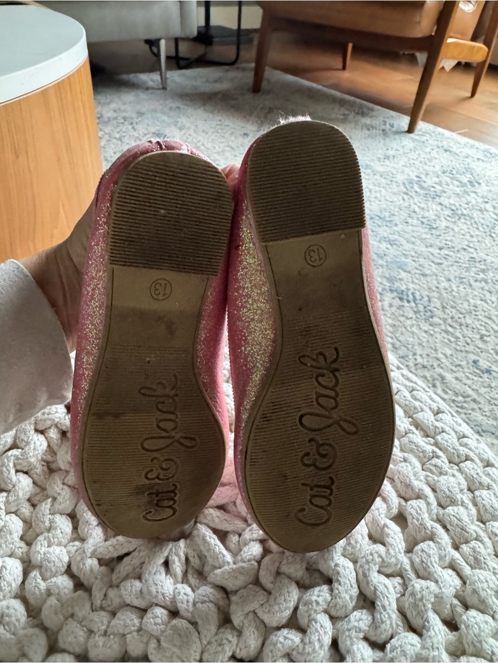 Cat & Jack Pink Glitter Ballet Flats - Picture 8 of 8